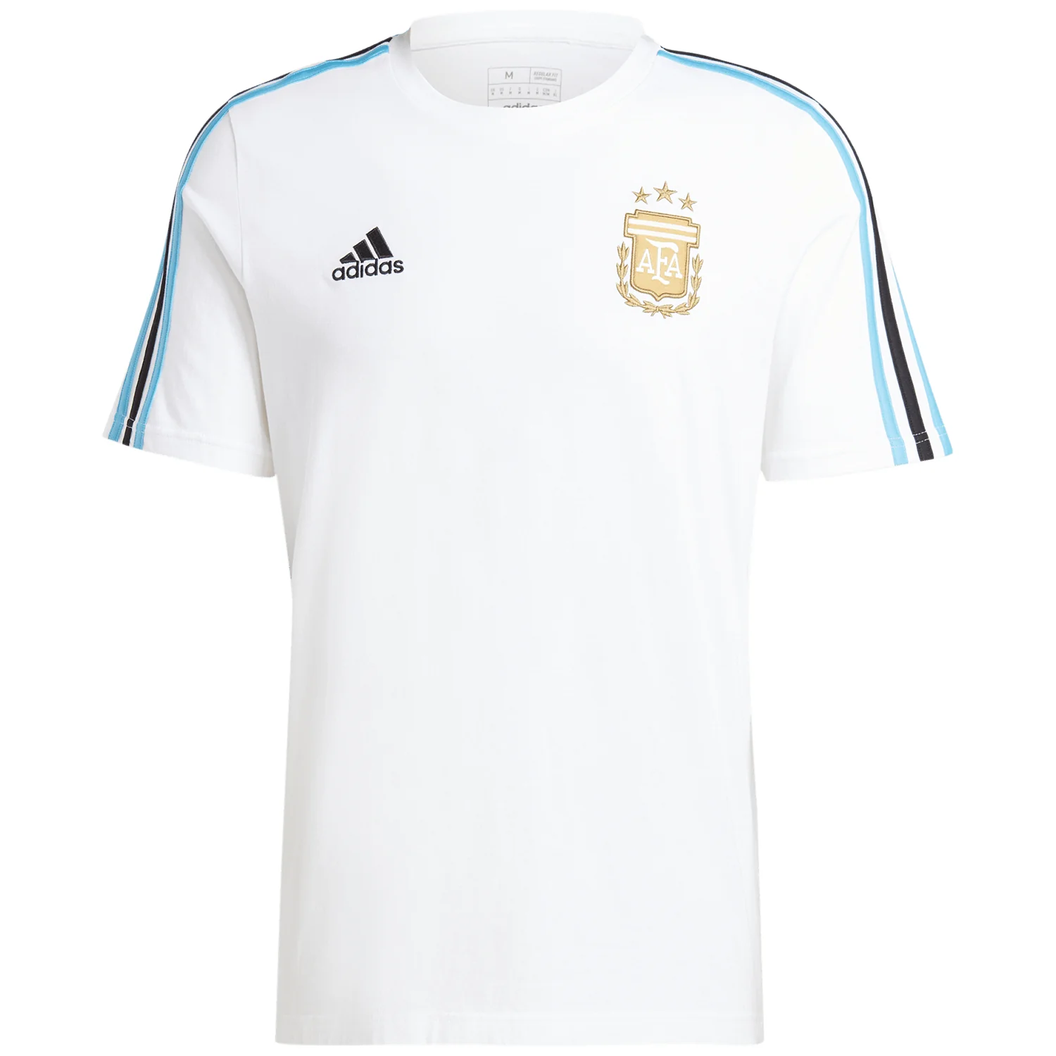 adidas Argentina Men's Short Sleeve 3-Stripe DNA Tee