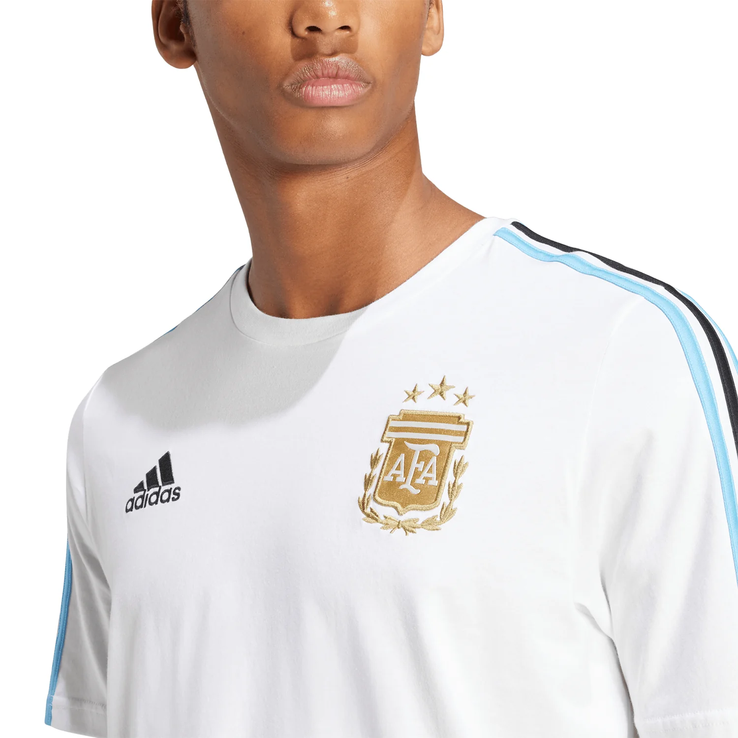 adidas Argentina Men's Short Sleeve 3-Stripe DNA Tee - Image 4