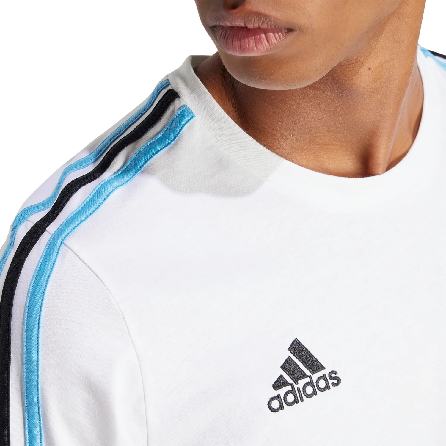 adidas Argentina Men's Short Sleeve 3-Stripe DNA Tee - Image 5