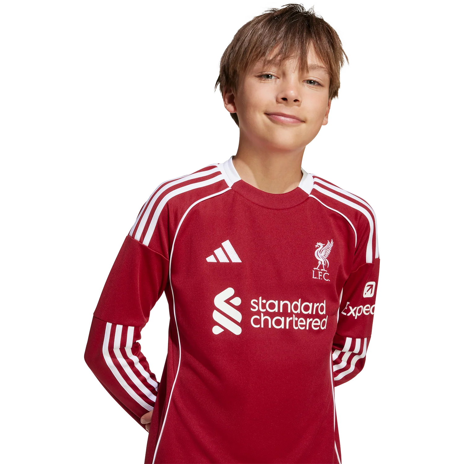 adidas Liverpool FC 2025-26 Youth Home Long Sleeve Stadium Jersey - Image 6