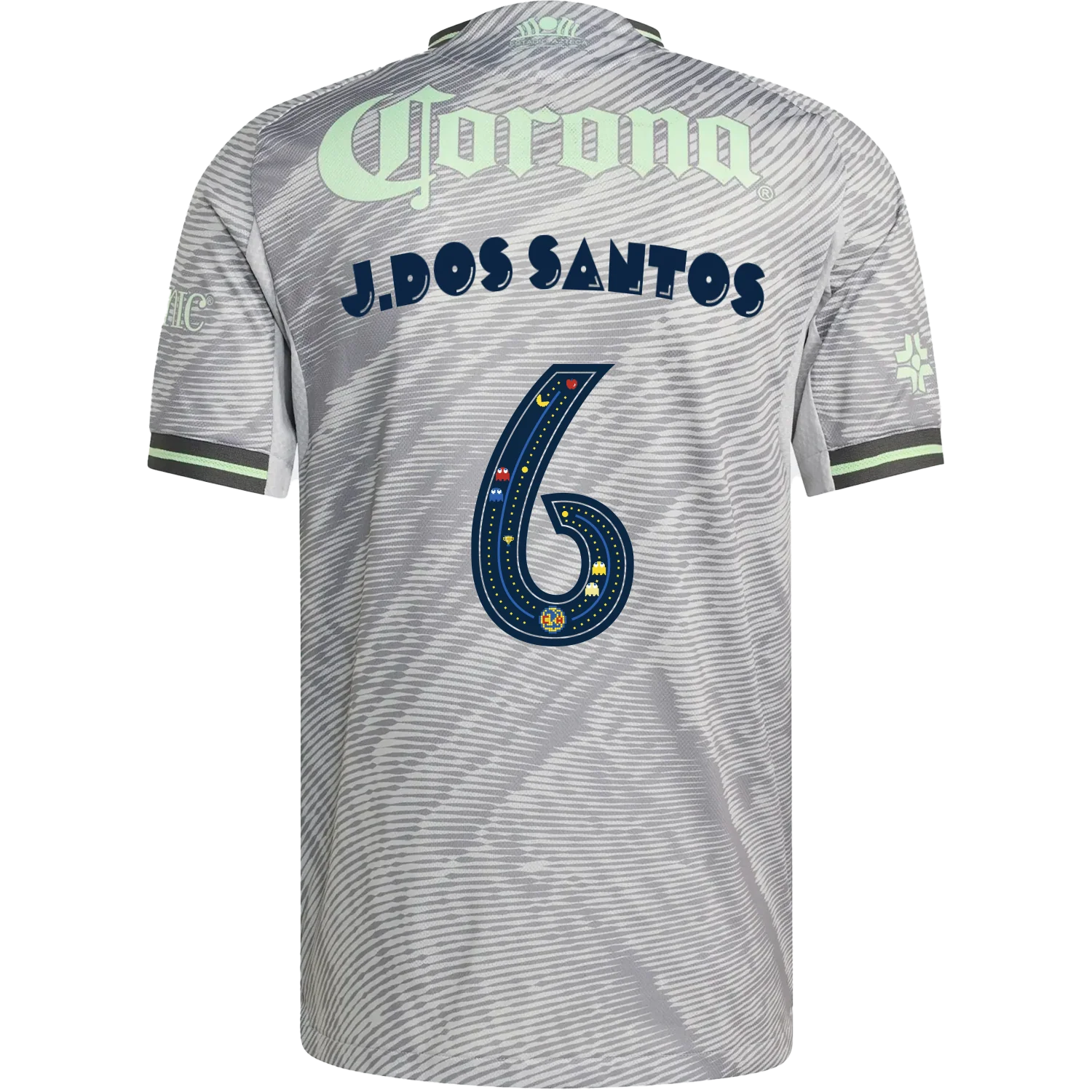 adidas Men's Club América J. Dos Santos 3rd 2025-26 Authentic Jersey (Pac-Man Edition)