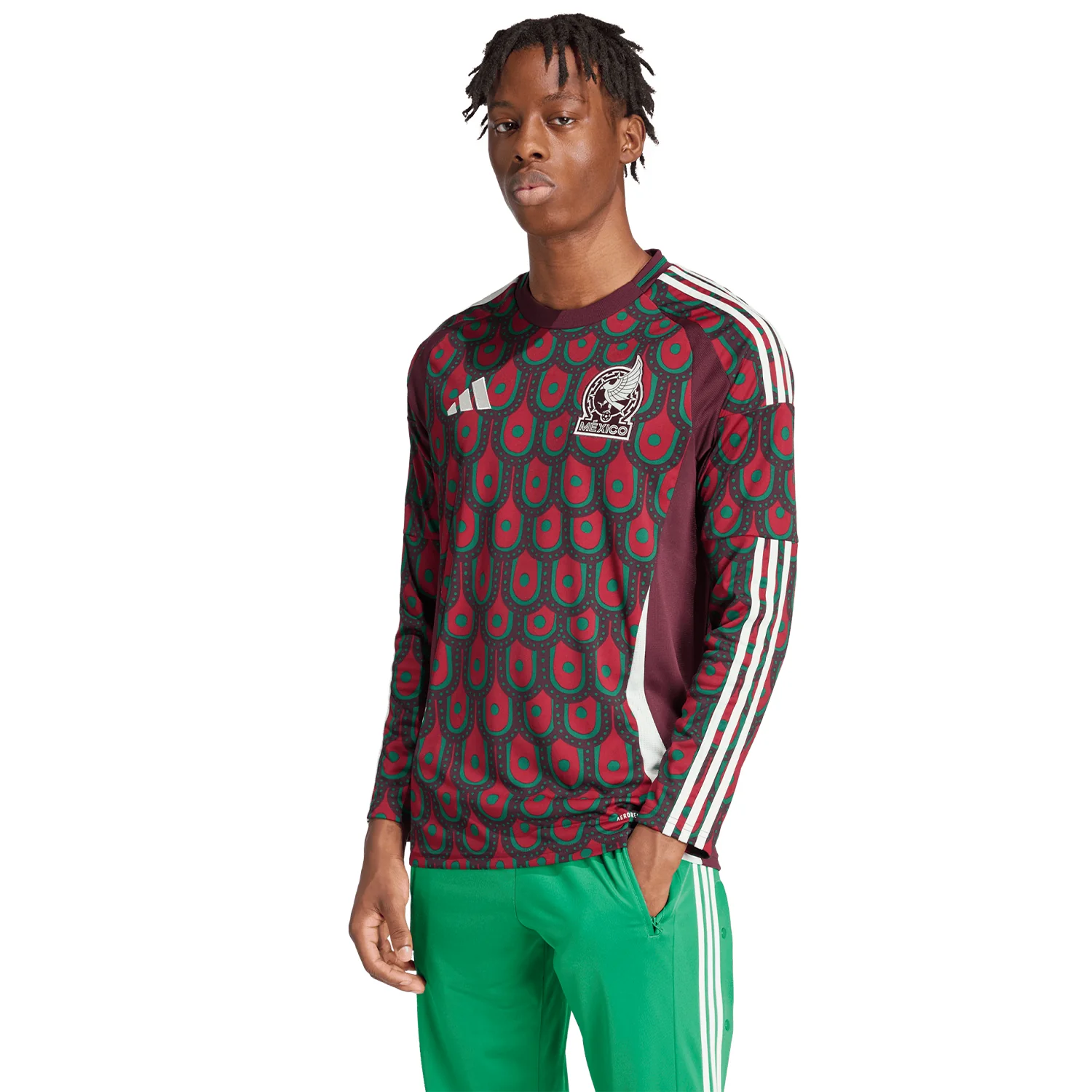 adidas Mexico 2024 Men's Long Sleeve Home Stadium Jersey - Image 3