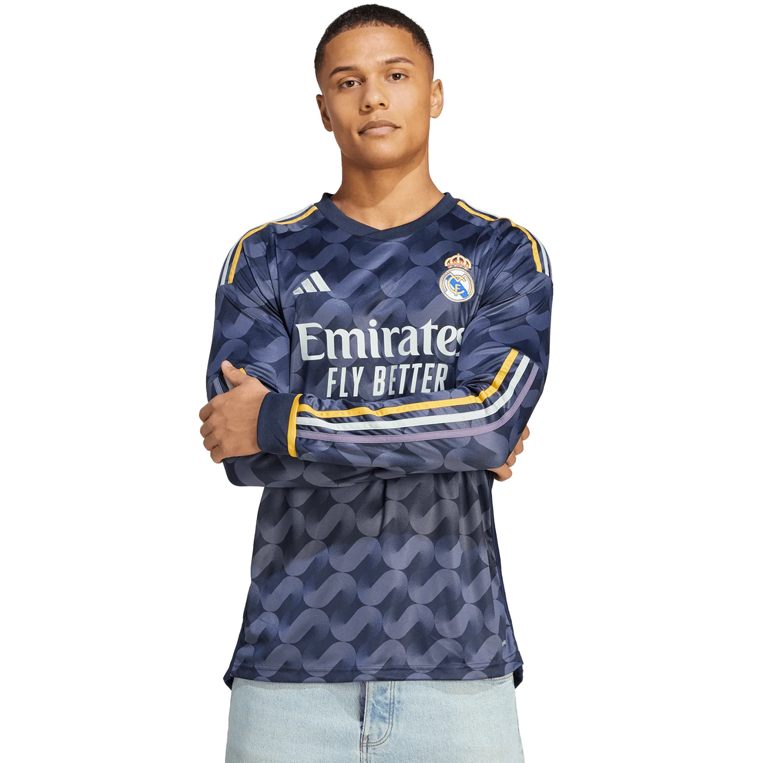 adidas Real Madrid 2023-24 Men's Away Stadium Long Sleeve Jersey - Image 3