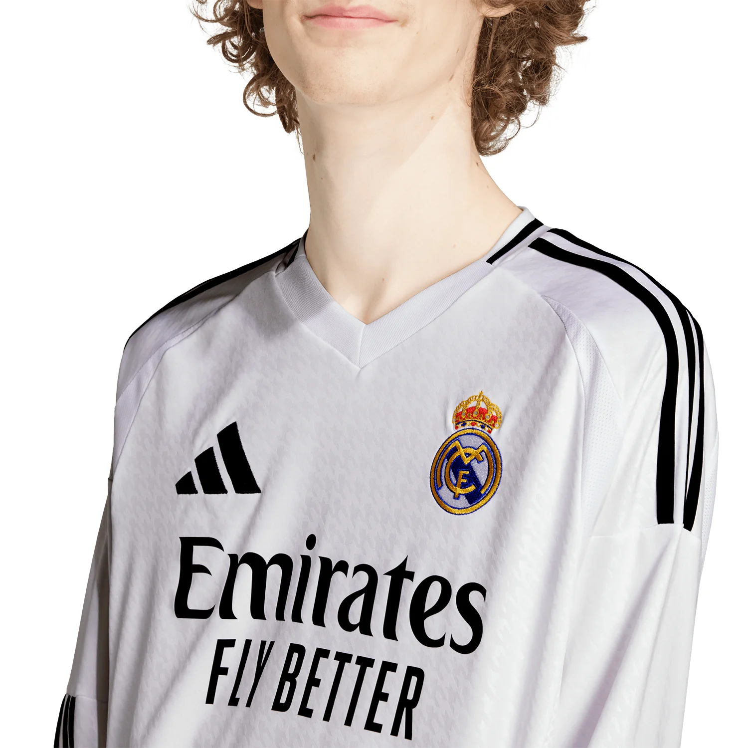 adidas Real Madrid 2024-25 Men's Long Sleeve Home Stadium Jersey - Image 4
