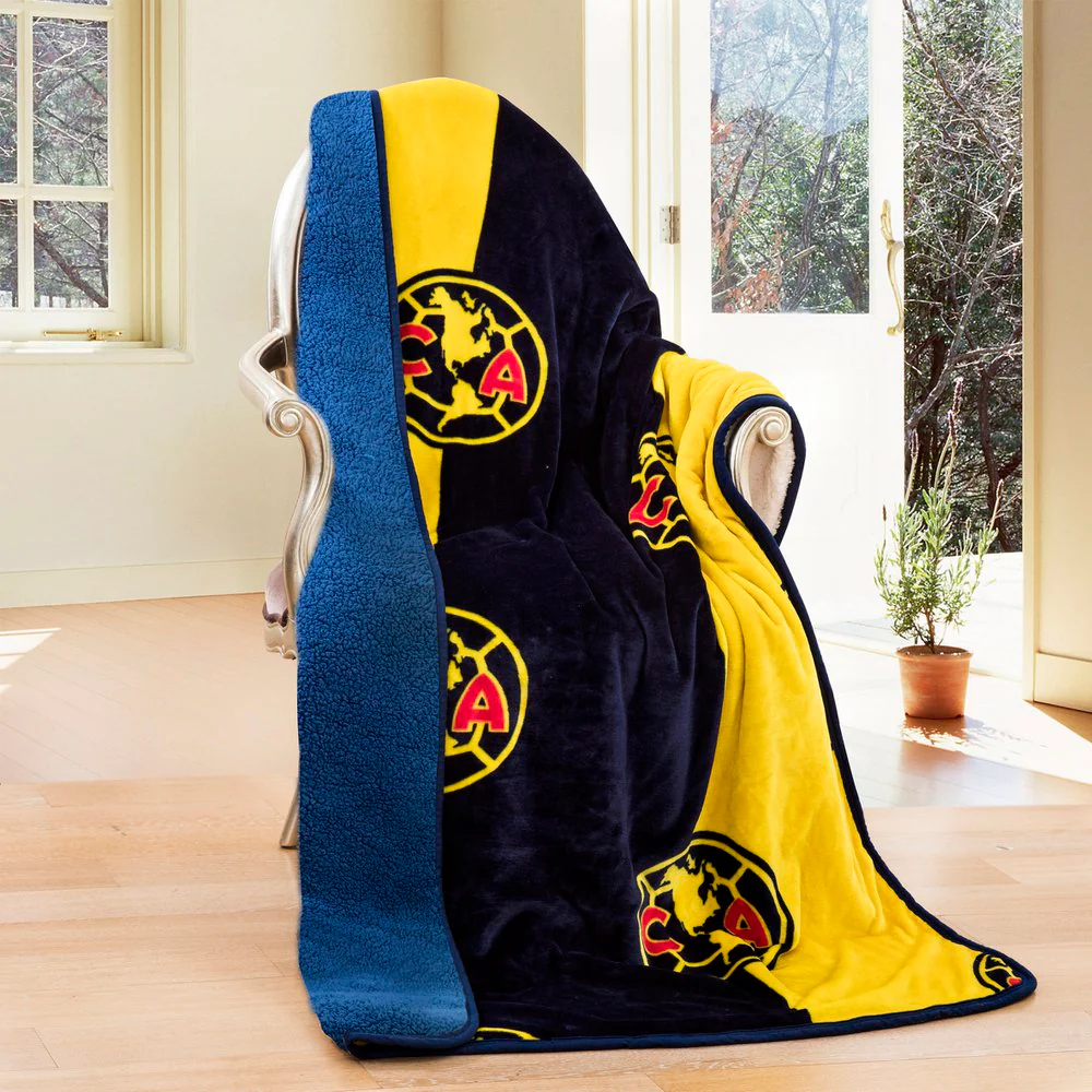 Club America Sherpa Throw Blanket 80 in x 60 in