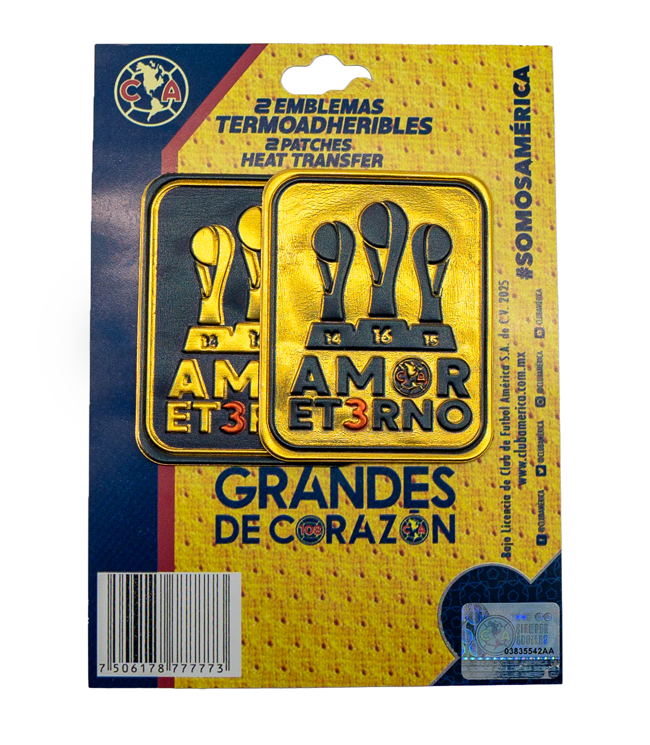 Club America Tricampeones Patch (2 Pack)