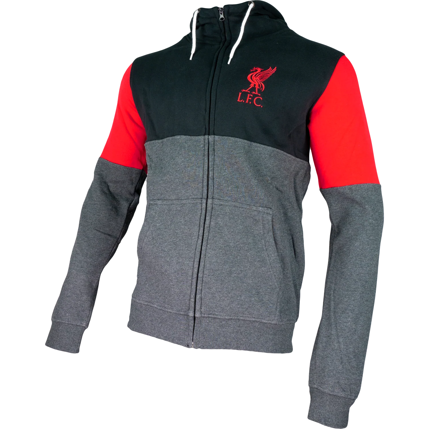 Liverpool FC Men's Full Zip Color Block Hoodie