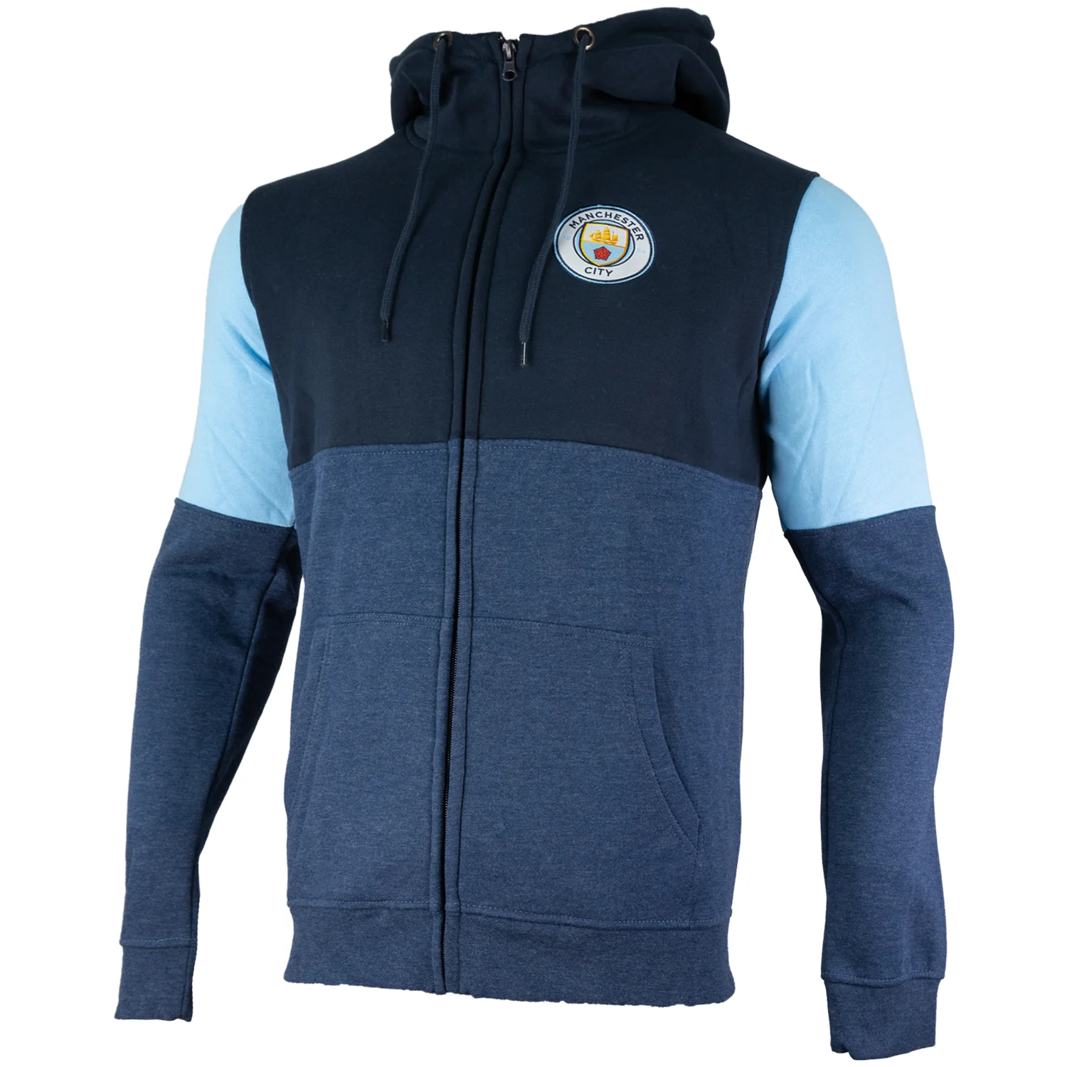 Manchester City Men's Full Zip Color Block Hoodie