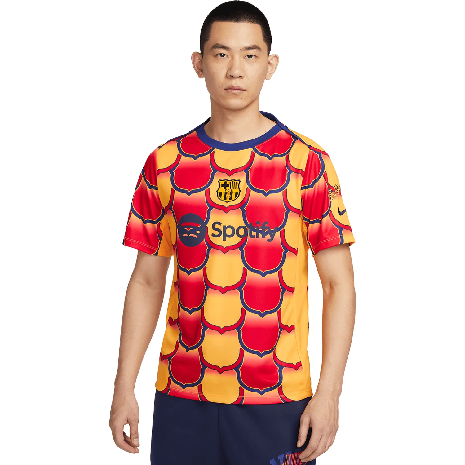 Nike FC Barcelona 2023-24 Men's Short Sleeve Academy Pro Pre-Match Top