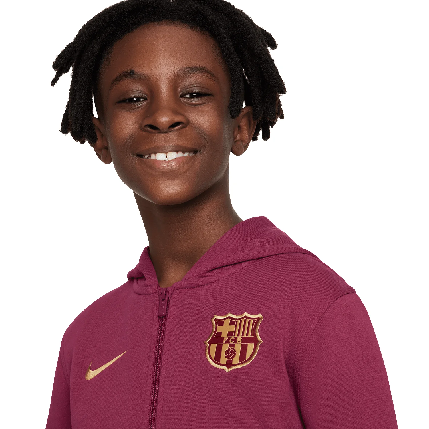 Nike FC Barcelona 2023-24 Youth Full Zip Club Hoodie - Image 3
