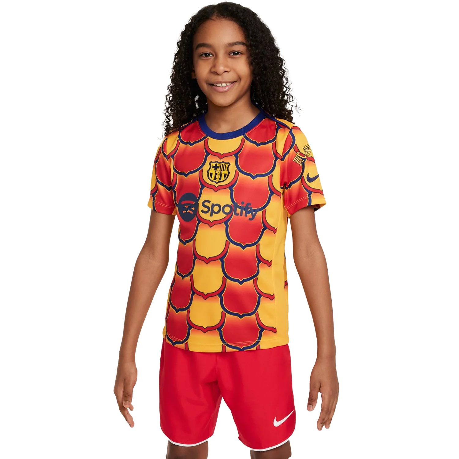 Nike FC Barcelona 2023-24 Youth Short Sleeve Academy Pro Pre-Match Top