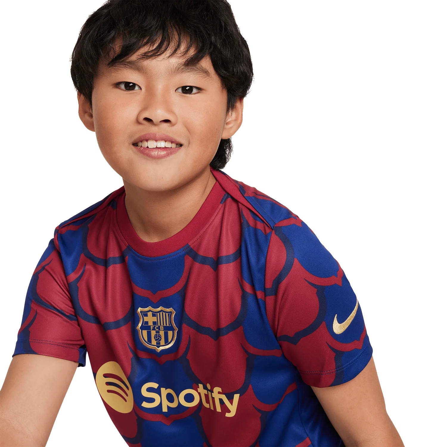 Nike FC Barcelona 2023-24 Youth Short Sleeve Academy Pro Pre-Match Top - Image 3