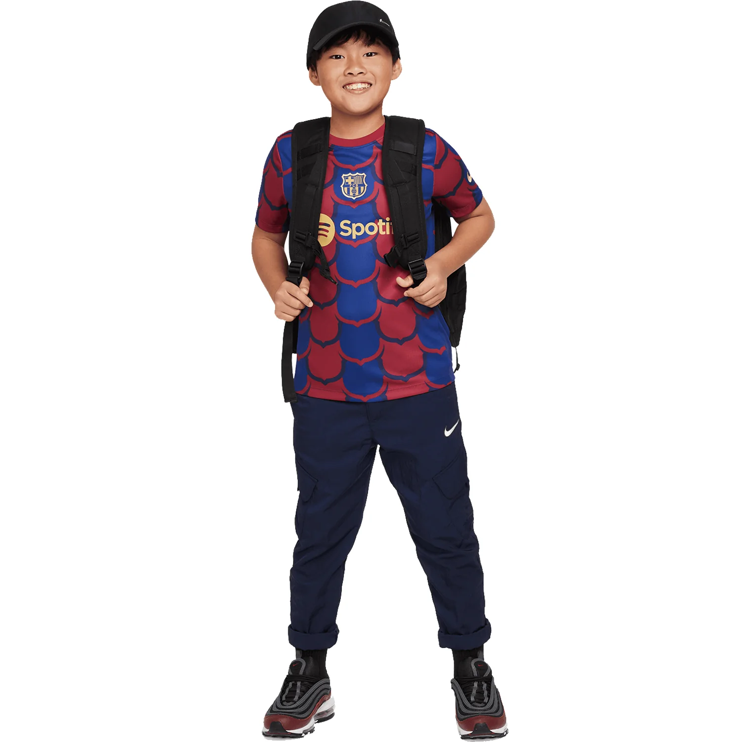 Nike FC Barcelona 2023-24 Youth Short Sleeve Academy Pro Pre-Match Top - Image 4