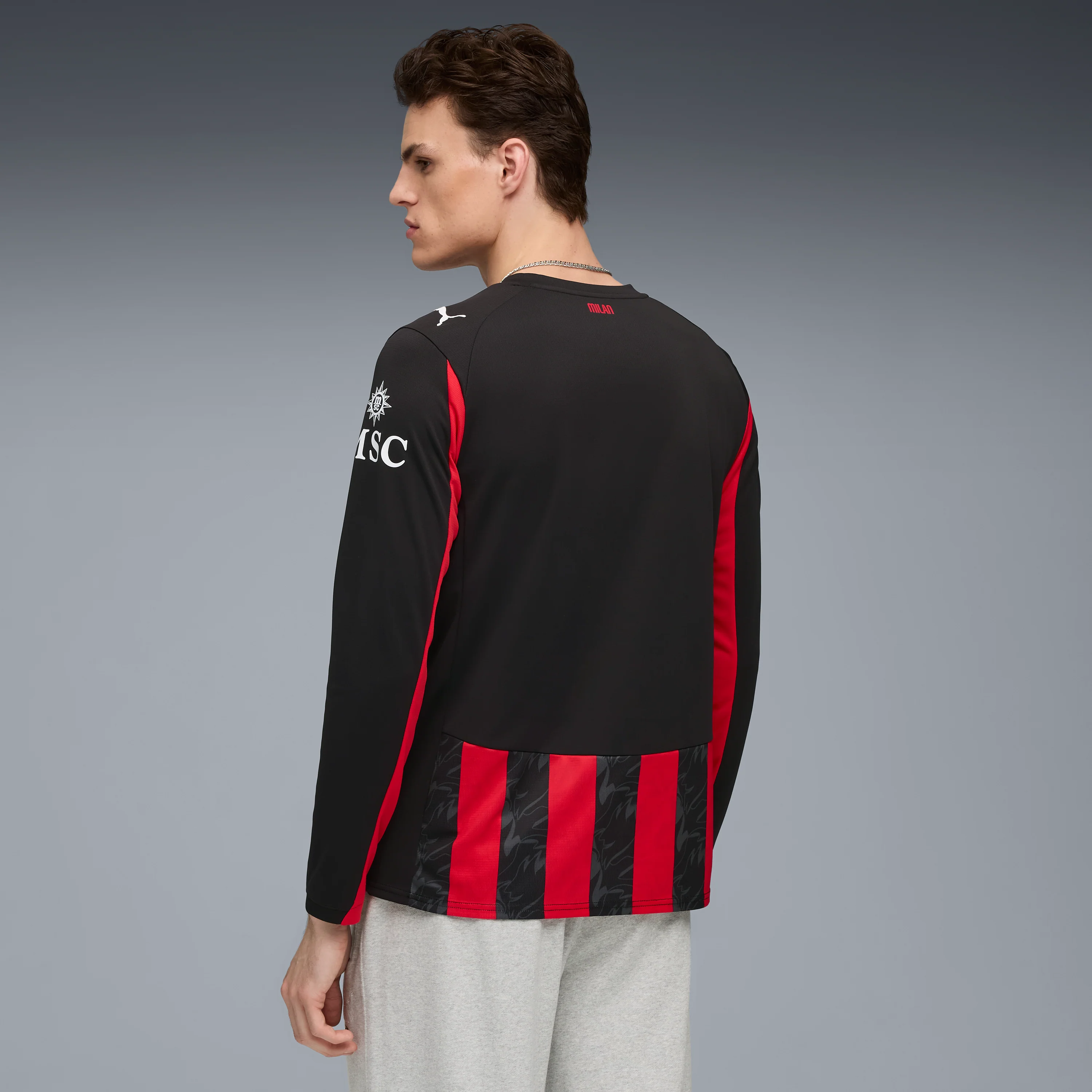 Puma AC Milan 2025-26 Men's Long Sleeve Home Stadium Jersey - Image 5